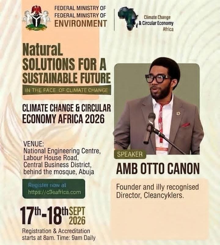 Amb. Otto Canon CCCE Africa 2026 Natural Solutions for a Sustainable Future