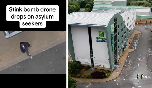 Drone User Filmed Dropping Eggs and Stink Bombs on Asylum Seekers at UK Hotel, Police Launch Investigation