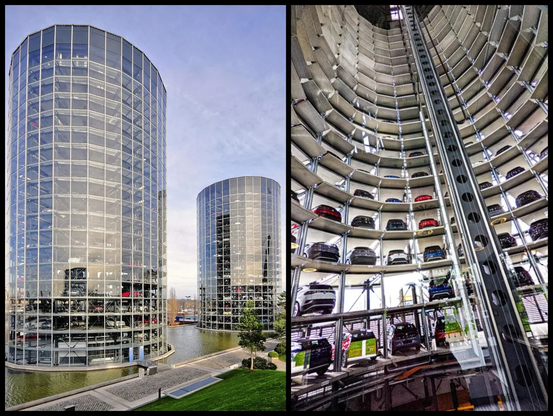 Inside Volkswagen's Twin Car Towers: The 60-Meter Glass Silos