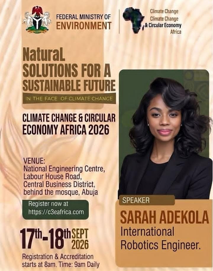 Sarah Adekola CCCE Africa 2026 Natural Solutions for a Sustainable Future