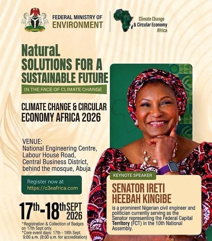 Senator Ireti Heebah Kingibe CCCE Africa 2026 Natural Solutions for a Sustainable Future