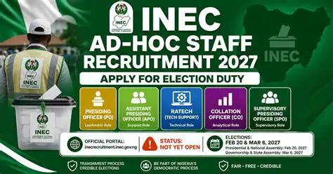INEC Opens 2027 Election Ad-Hoc Staff Recruitment Portal