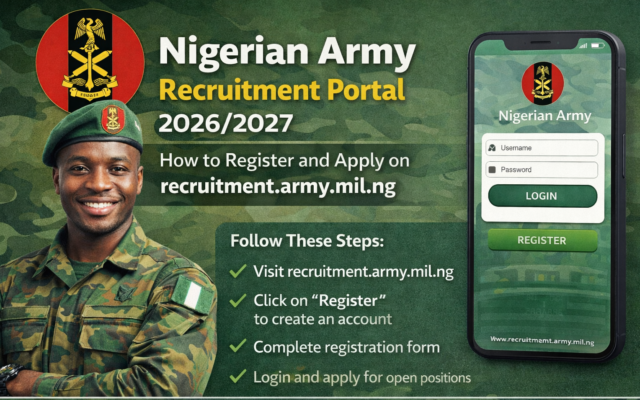 Nigerian Army Recruitment 2026: SSCC 50/2027 Application Portal