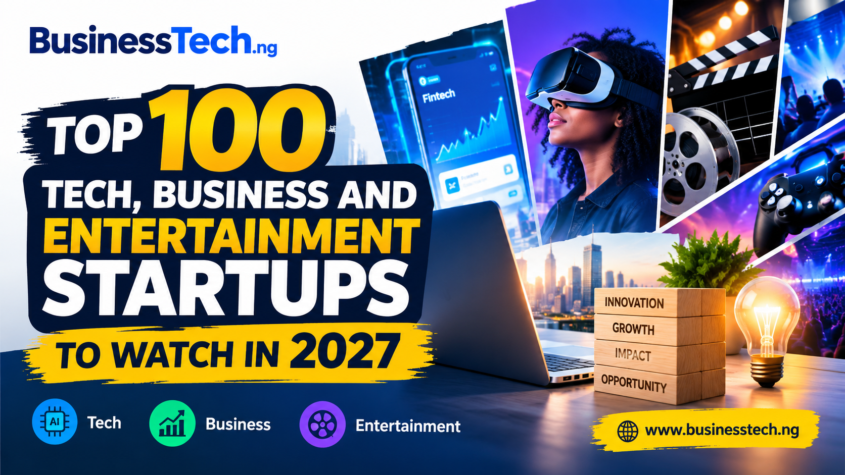 Top 100 Tech, Business & Entertainment Startups to Watch in 2027